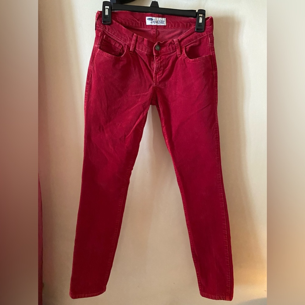 Old Navy corduroy red jeans. Size 2. Rockstar jeans. Skinny fit.